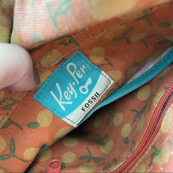 Fossil Key Per Vinyl Canvas Crossbody Pochette Shoulder Bag Messenger Pouch Bird - Picture 5 of 7